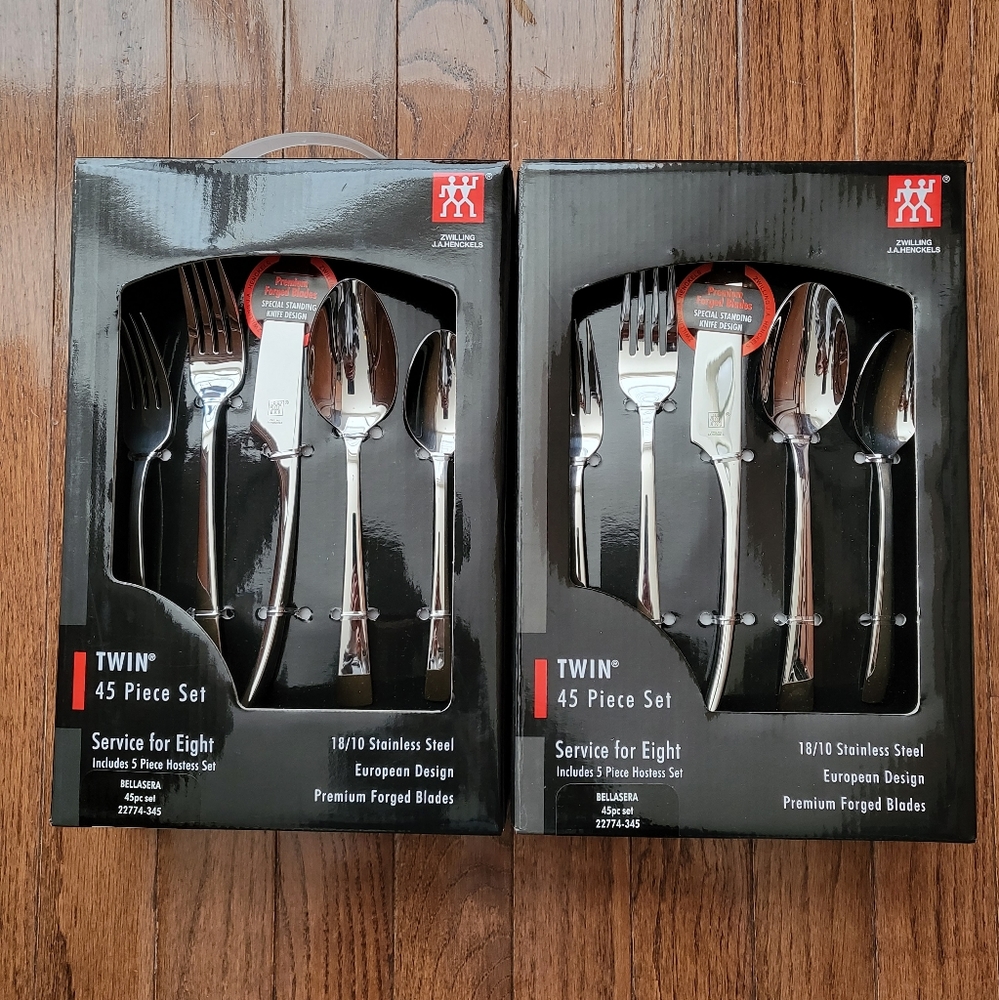 2 ZWILLING Bellasera 18/10 Stainless Steel Flatware Set 